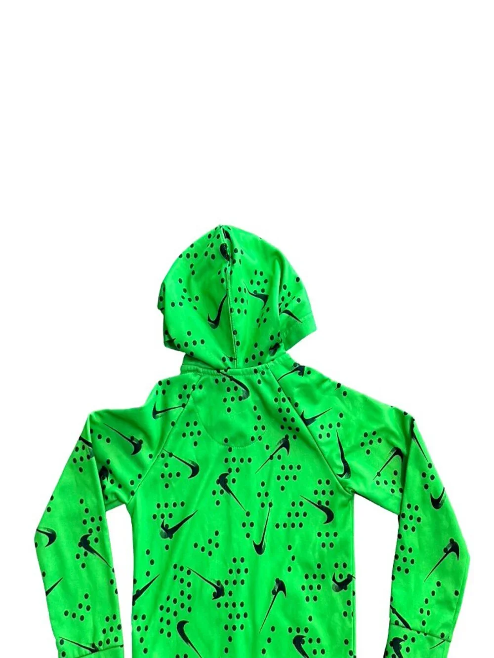 Nike NWOT Dri-FIT Youth Hoodie Full Zip Green Swoosh Print Kids 4T